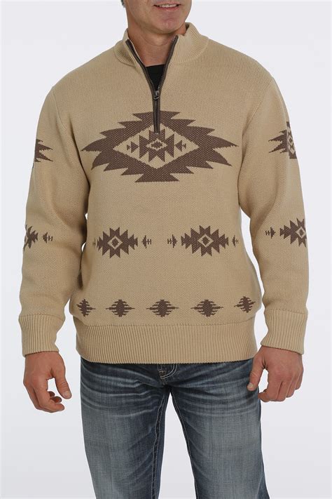 Stylish Mens Aztec Pullover: Bold Prints for Fashionable Comfort.